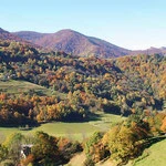 Vue automnale depuis le potager
